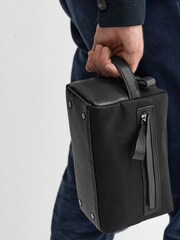 Oliver Sweeney Cotton Canvas/Leather Black Washbag - Image 4 of 5