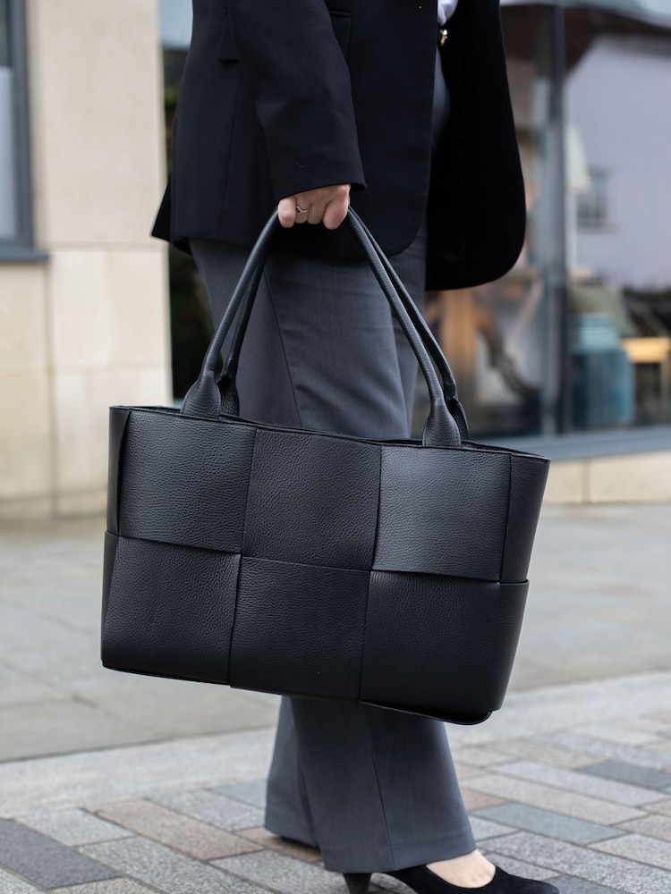 LRM Goods Personalised Leather Lettie Tote Bag - Image 1 of 5
