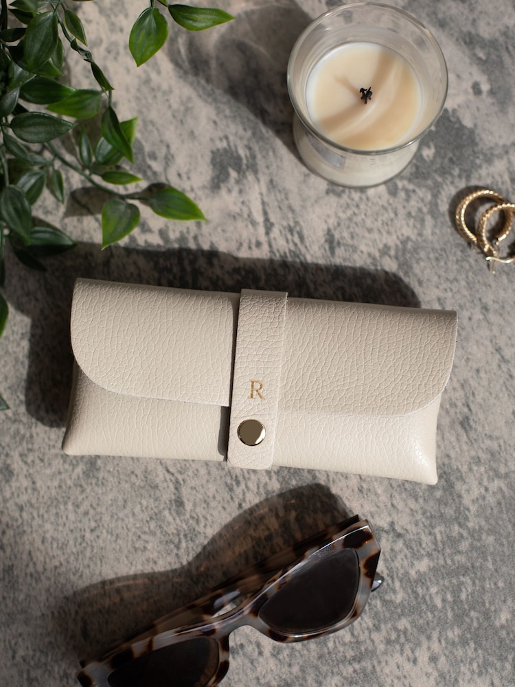 LRM Goods Personalised Leather Glasses Case - Image 1 of 5