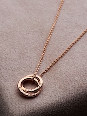 Posh Totty Designs Gold Tone Personalised Mini Two Ring Russian Necklace - Image 2 of 4
