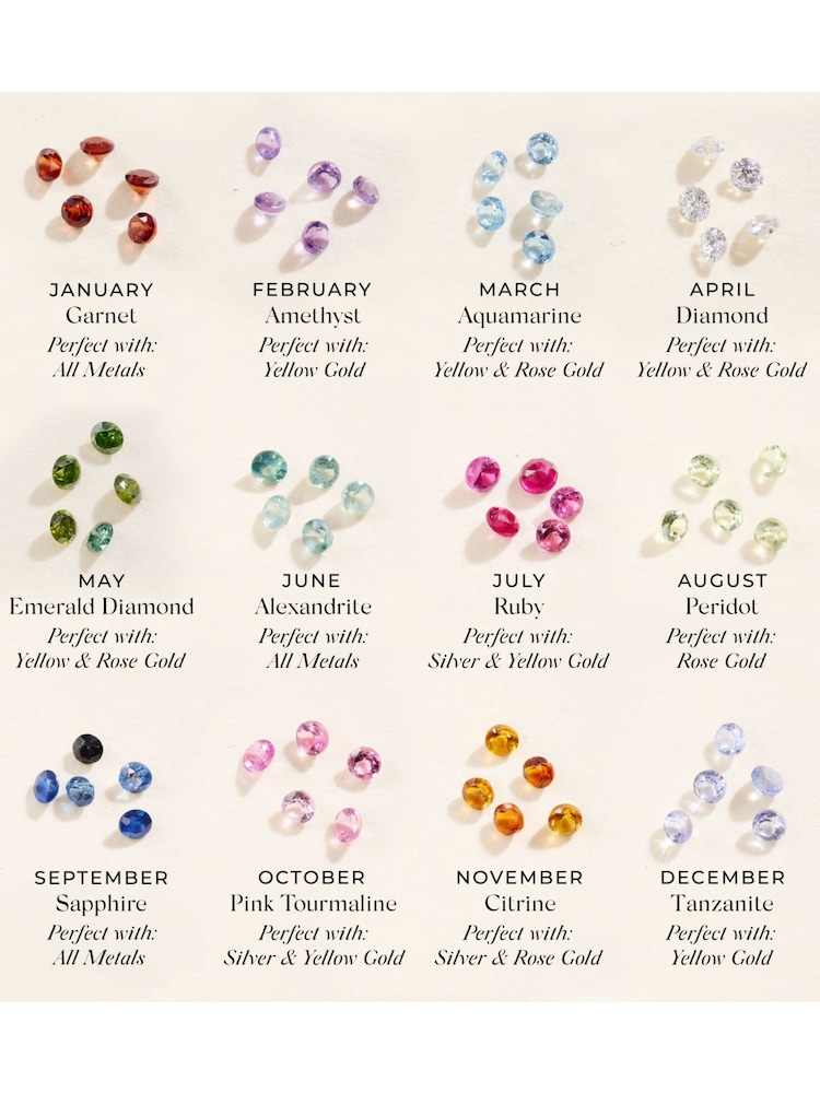 Posh Totty Designs Silver Tone Mini Spinning Birthstone Disc Necklace - Image 5 of 5