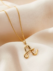 Posh Totty Designs Personalise Gold Tone Large initial Necklace - Image 1 of 5