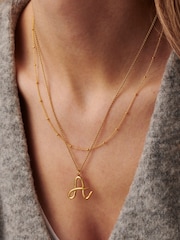 Posh Totty Designs Personalise Gold Tone Large initial Necklace - Image 2 of 5