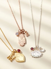 Posh Totty Designs Silver Tone Personalised Talisman Charm Necklace - Image 2 of 5