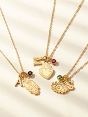 Posh Totty Designs Gold Tone Personalised Talisman Charm Necklace - Image 1 of 4