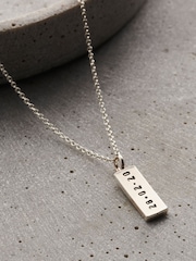 Posh Totty Designs Mens Silver Tone Personalised Birthstone Tag Necklace - Image 2 of 4
