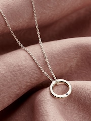 Posh Totty Designs Silver Tone Personalised Confetti Birthstone Mini Message Necklace - Image 1 of 4