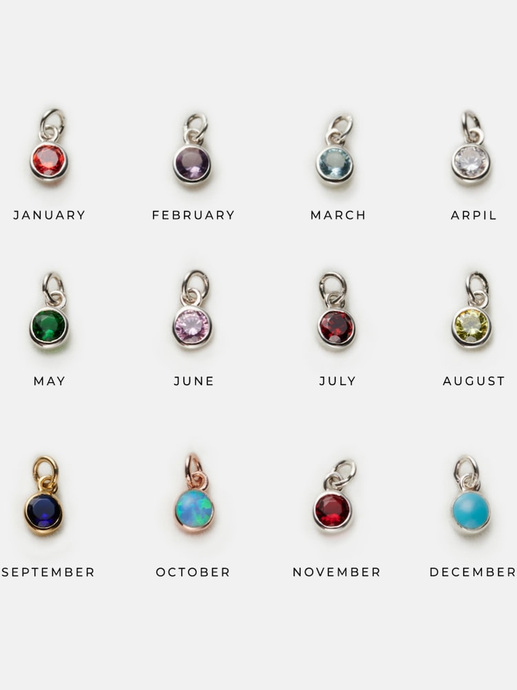 Posh Totty Designs Silver Tone Birthstone And Initial Disc Charm Necklace - Image 4 of 4