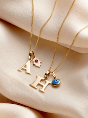 Posh Totty Designs Gold Tone 9ct Gold Mini Evil Eye Initial Necklace - Image 2 of 3