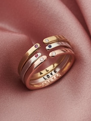 Posh Totty Designs Silver Tone Personalised Birthstone Open Ring - Image 2 of 5