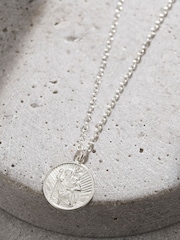 Posh Totty Designs Silver Tone Personalised Mens St Christopher Necklace - Image 1 of 4