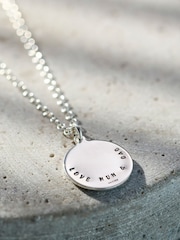 Posh Totty Designs Silver Tone Personalised Mens St Christopher Necklace - Image 3 of 4