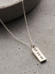 Posh Totty Designs Gold Tone Personalised Engraved Wood Grain Tag Necklace - Image 2 of 4