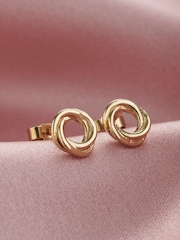Posh Totty Designs Gold Tone Personalised Russian Ring Stud Earrings - Image 2 of 4