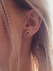 Posh Totty Designs Gold Tone Personalised Russian Ring Stud Earrings - Image 3 of 4