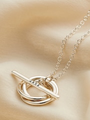 Posh Totty Designs Gold Tone Personalised Russian Ring T Bar Lariat Necklace - Image 1 of 4
