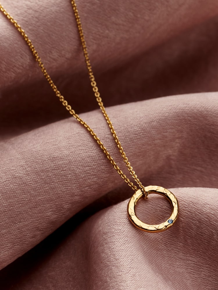 Posh Totty Designs Gold Tone Personalised Confetti Birthstone Mini Message Necklace - Image 1 of 4
