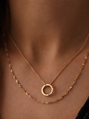 Posh Totty Designs Gold Tone Personalised Confetti Birthstone Mini Message Necklace - Image 2 of 4