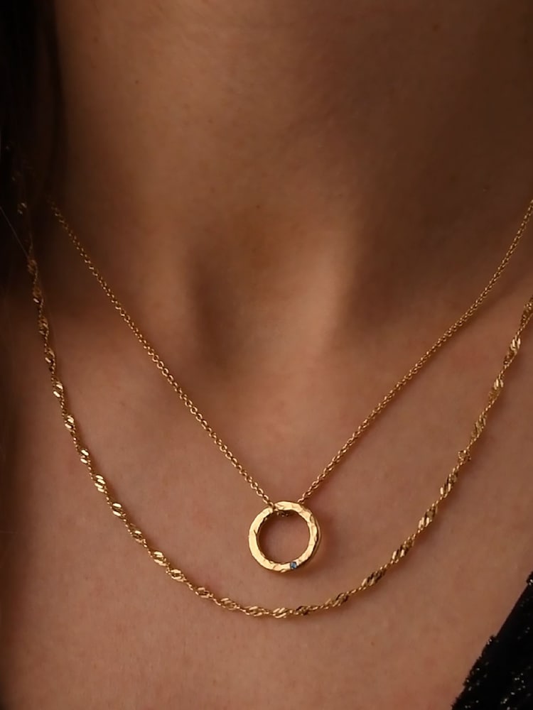 Posh Totty Designs Gold Tone Personalised Confetti Birthstone Mini Message Necklace - Image 2 of 4