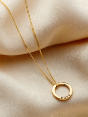 Posh Totty Designs Gold Tone Micro 9ct Gold Personalised Message Necklace - Image 2 of 3