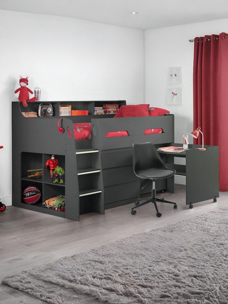 Julian Bowen Anthracite Jupiter Midsleeper Bed - Image 1 of 6 Julian Bowen Anthracite Jupiter Midsleeper Bed - Image 1 of 6