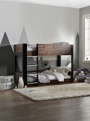 Julian Bowen Wood and Black Solomon Bunk Bed - Image 1 of 6