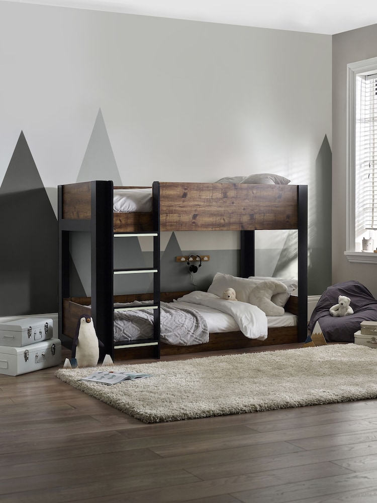 Julian Bowen Wood and Black Solomon Bunk Bed - Image 1 of 6