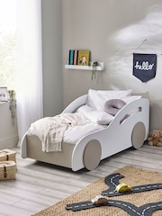 Julian Bowen White and Taupe Atlantis Car Bed - Image 1 of 6