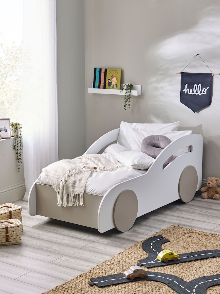 Julian Bowen White and Taupe Atlantis Car Bed - Image 1 of 6