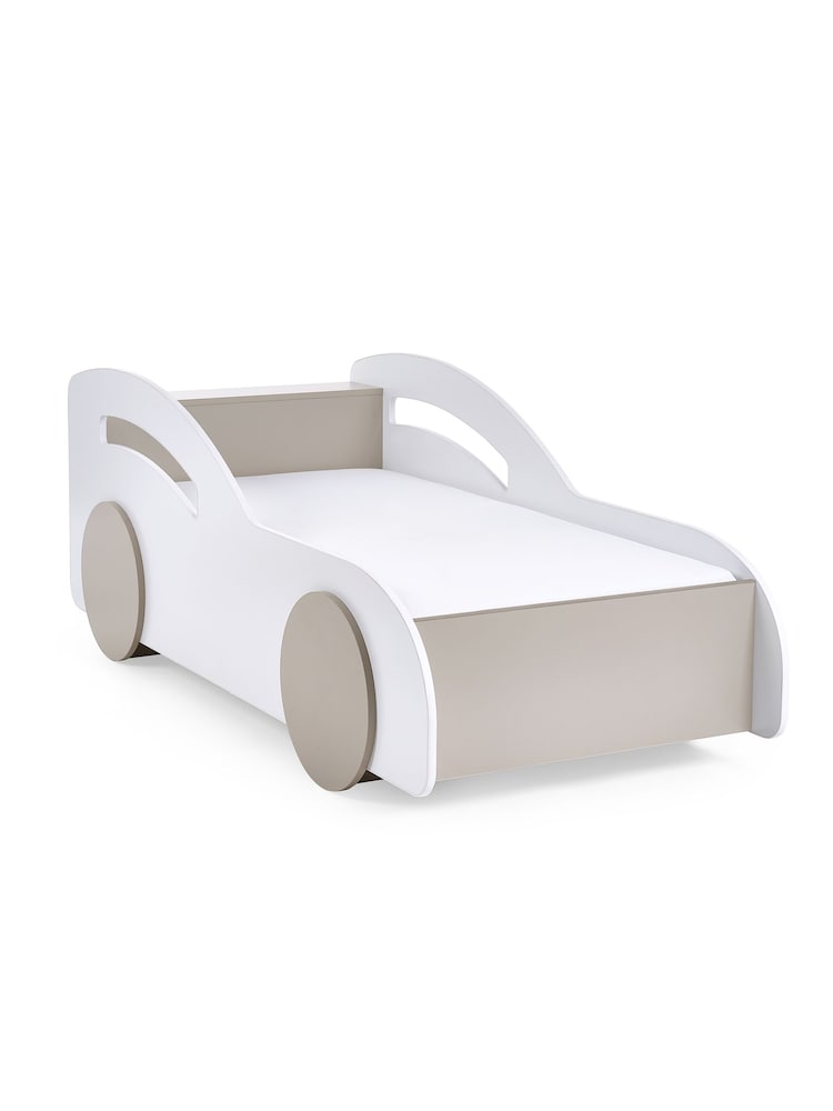 Julian Bowen White and Taupe Atlantis Car Bed - Image 2 of 6