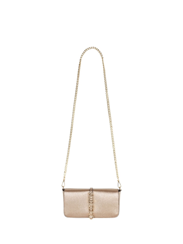Valentino Bags Gold Medium Materia Flap Clutch Cross-Body Bag - Image 1 of 4