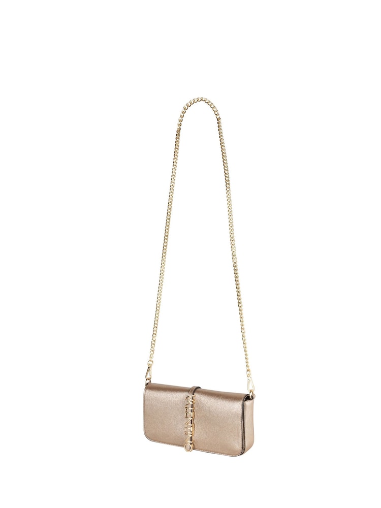 Valentino Bags Gold Medium Materia Flap Clutch Cross-Body Bag - Image 2 of 4