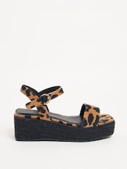 Simply Be Wide Fit Square Toe Espadrille Flatform Sandals - Imagen 2 de 4