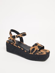 Simply Be Wide Fit Square Toe Espadrille Flatform Sandals - Imagen 3 de 4