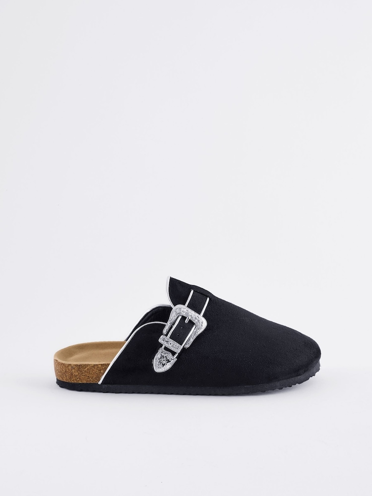 Simply Be Black Extra Wide Fit Closed Toe Mule Shoes - Image 1 of 5