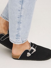Simply Be Black Extra Wide Fit Closed Toe Mule Shoes - Image 2 of 5