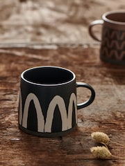 French Connection Black Wax Resist Pattern Mug - Image 1 of 3