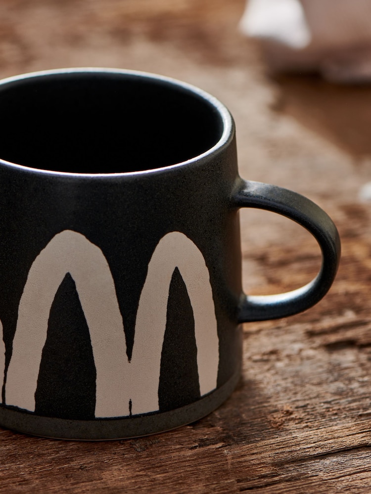 French Connection Black Wax Resist Pattern Mug - Image 2 of 3