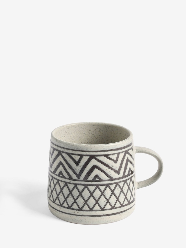 French Connection Cream Wax Resist Pattern Mug - Image 4 of 4