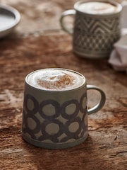 French Connection Sage Green Wax Resist Pattern Mug - Image 1 of 4