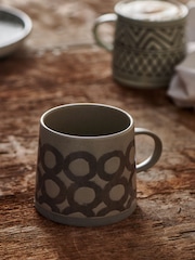 French Connection Sage Green Wax Resist Pattern Mug - Image 2 of 4