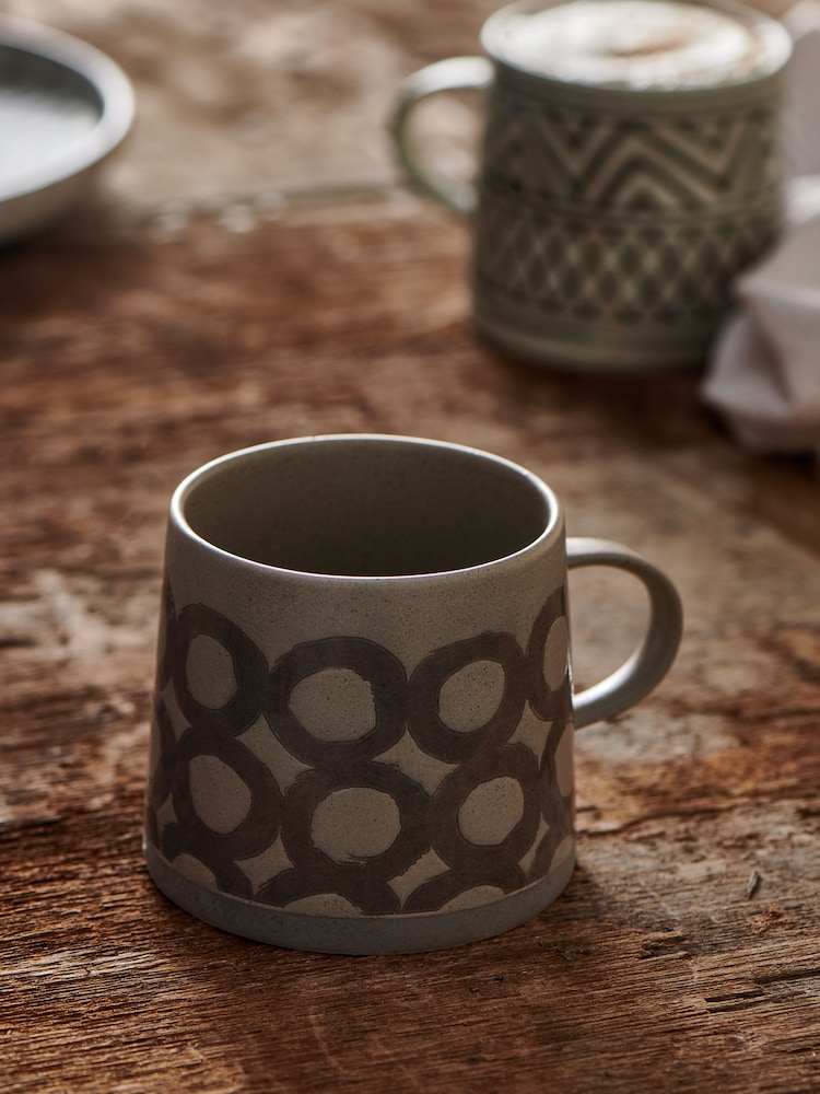French Connection Sage Green Wax Resist Pattern Mug - Image 2 of 4