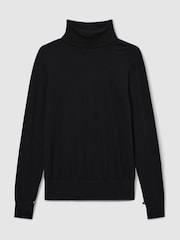 Reiss Black Macy Merino Wool Roll Neck Jumper - Image 2 of 6