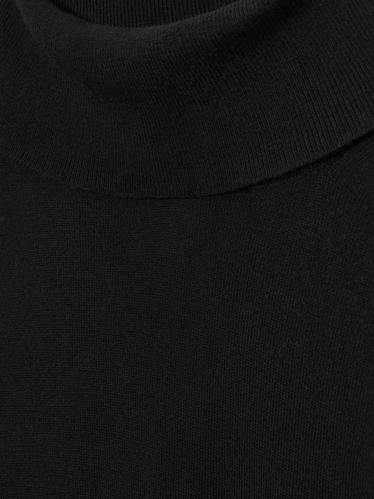 Reiss Black Macy Merino Wool Roll Neck Jumper - Image 6 of 6