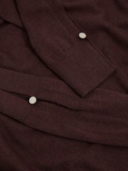Reiss Burgundy Macy Merino Wool Roll Neck Jumper - Image 6 of 6