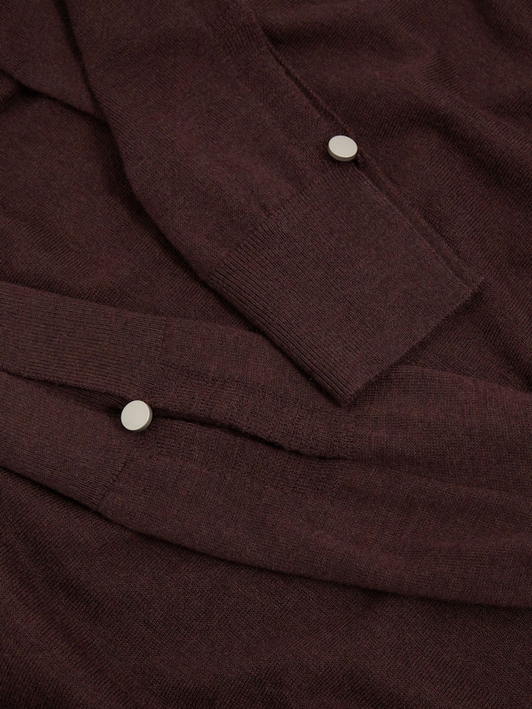 Reiss Burgundy Macy Merino Wool Roll Neck Jumper - Image 6 of 6
