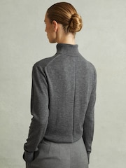 Reiss Charcoal Macy Merino Wool Roll Neck Jumper - Image 5 of 6