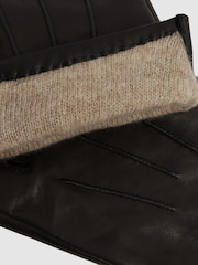 Negro - Reiss Monty Wool and Cashmere Lined Leather Gloves - Imagen 3 de 4