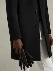 Negro - Reiss Monty Wool and Cashmere Lined Leather Gloves - Imagen 4 de 4
