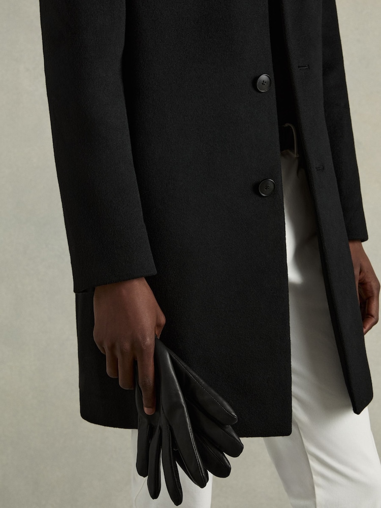 Negro - Reiss Monty Wool and Cashmere Lined Leather Gloves - Imagen 4 de 4